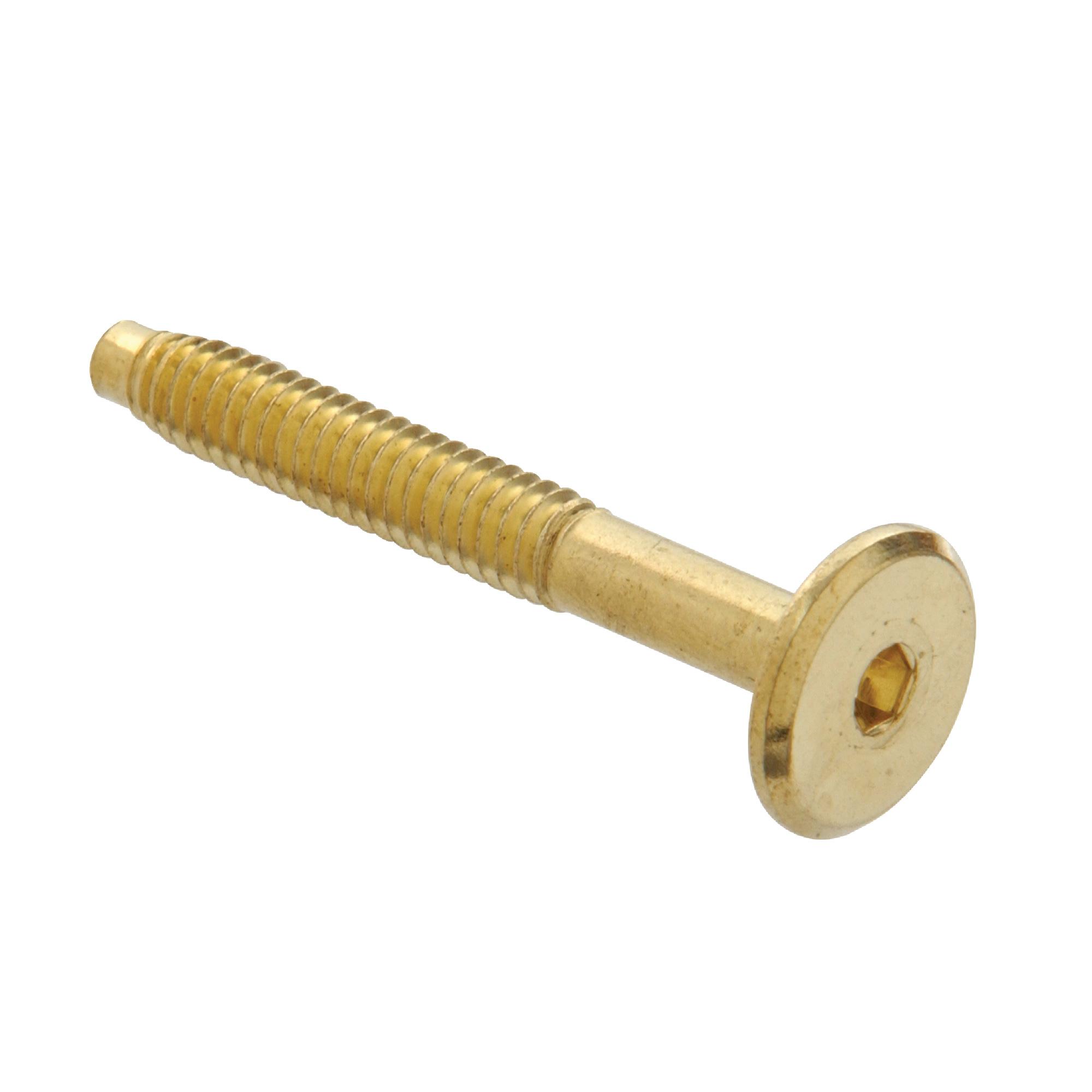 1/4-20 x 1-1/4" Bright Brass Hex Drive Connector Bolt