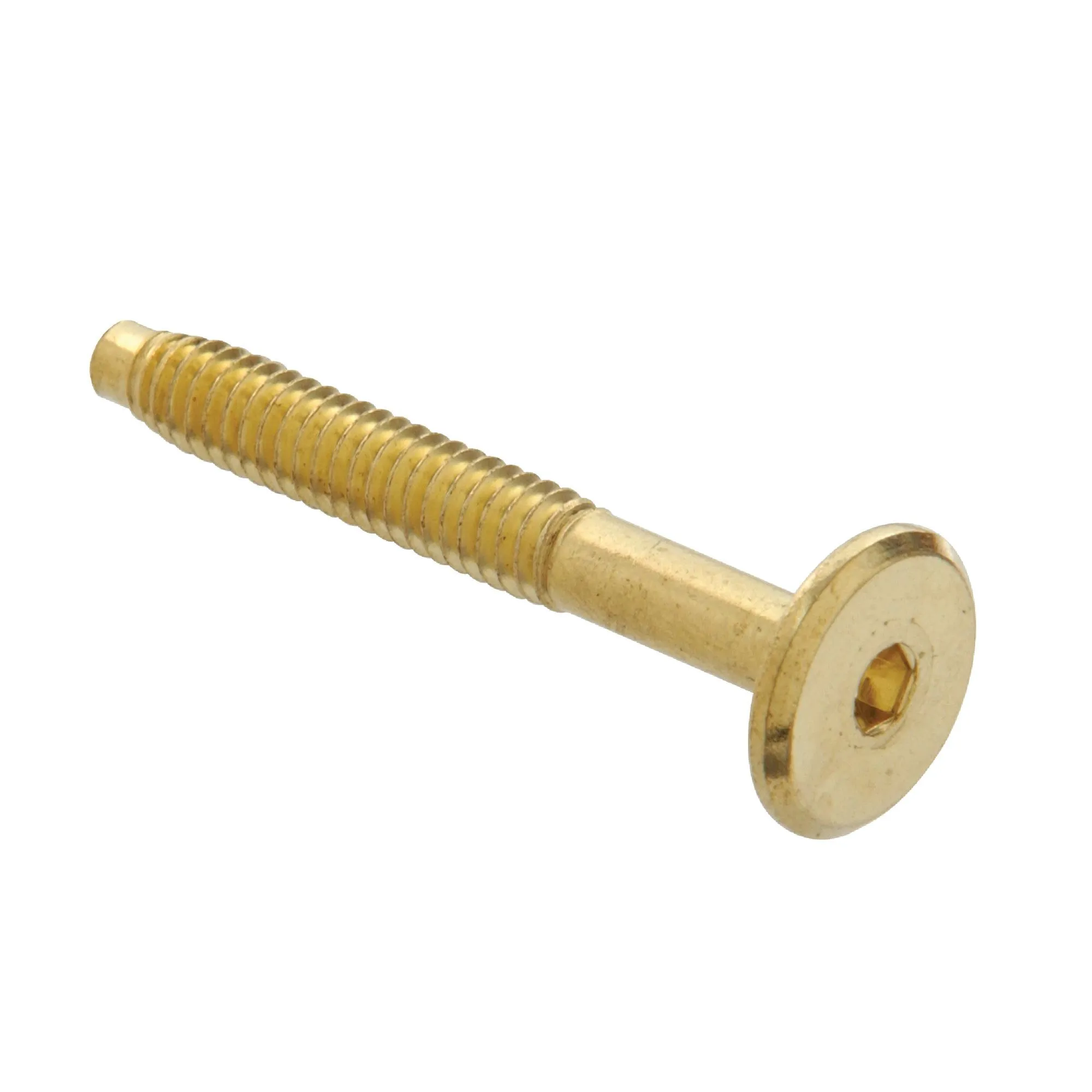 1/4-20 x 2-1/4" Bright Brass Hex Drive Connector Bolt