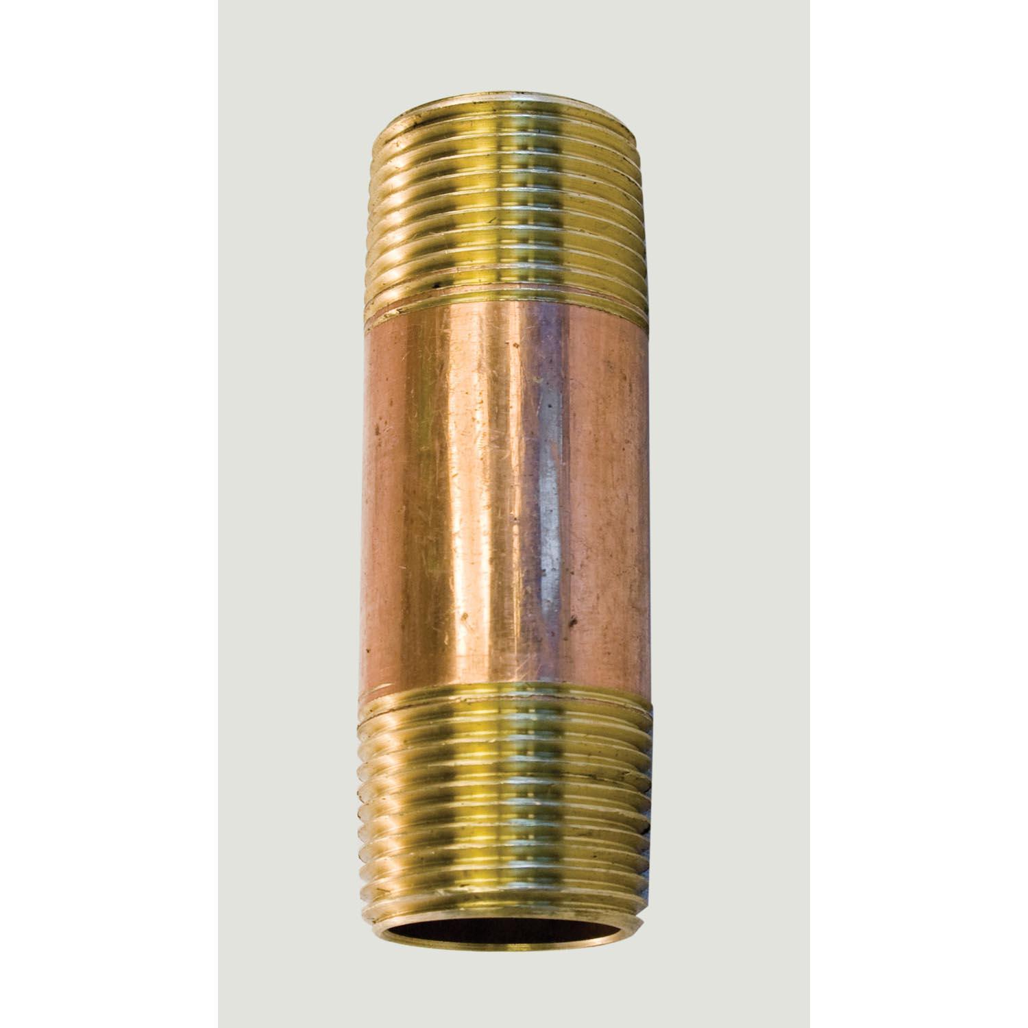 1" x 2-1/2" Bronze Pipe Nipple Thread