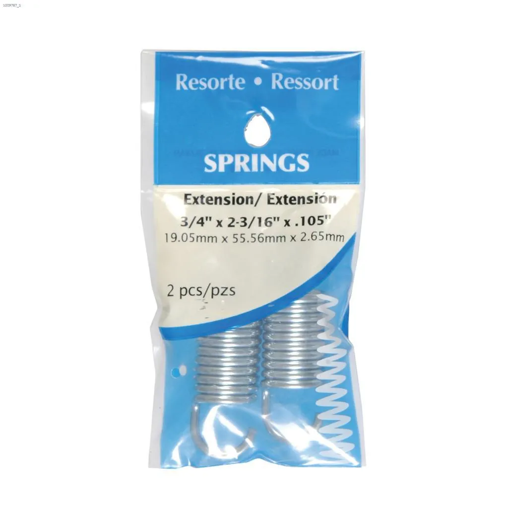 3\/4\" x 2-3\/16\" Zinc Plated Extension Spring-1\/Pack