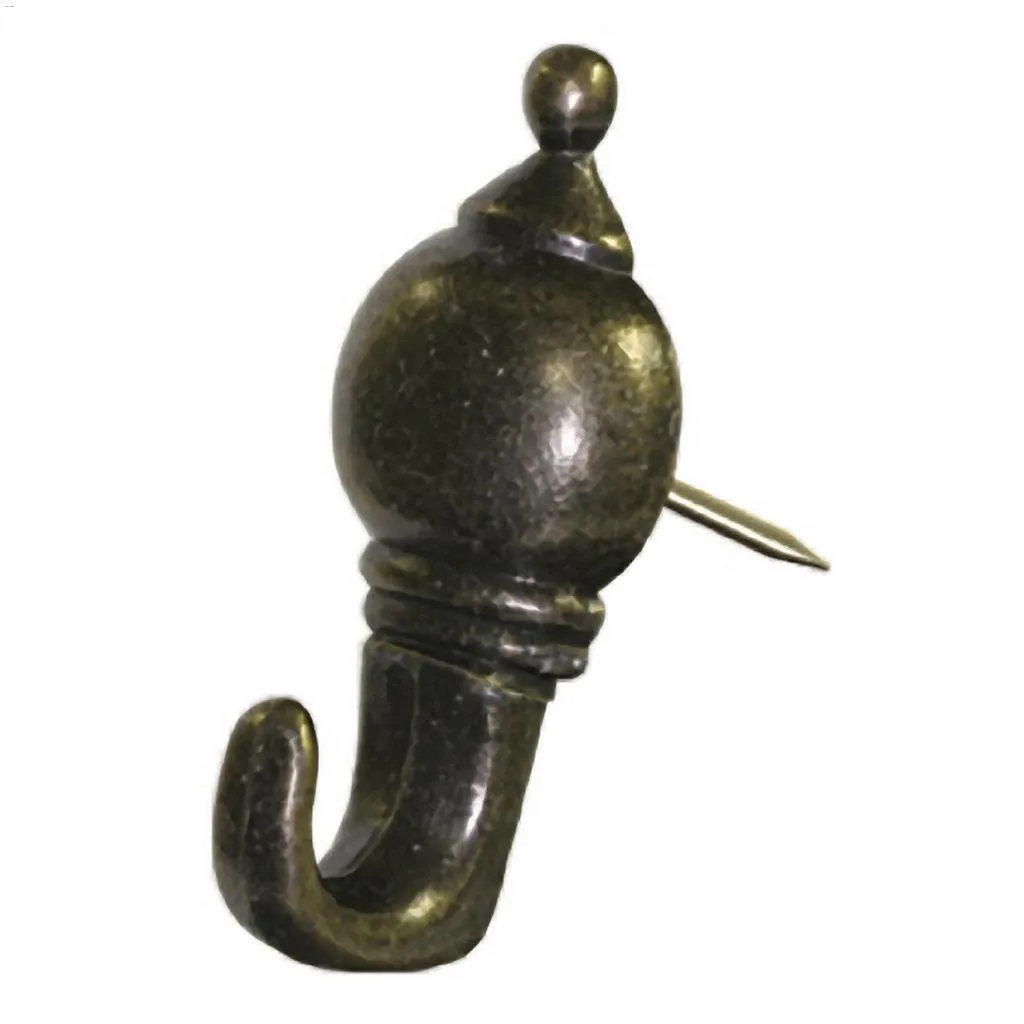 Antique Brass Colonial Push Pin Hanger-3\/Pack