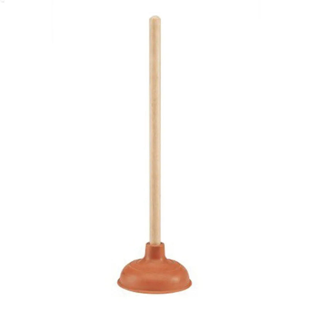 5-3\/8\" x 18-1\/4\" Black Wood Handle Aquadrain Plunger