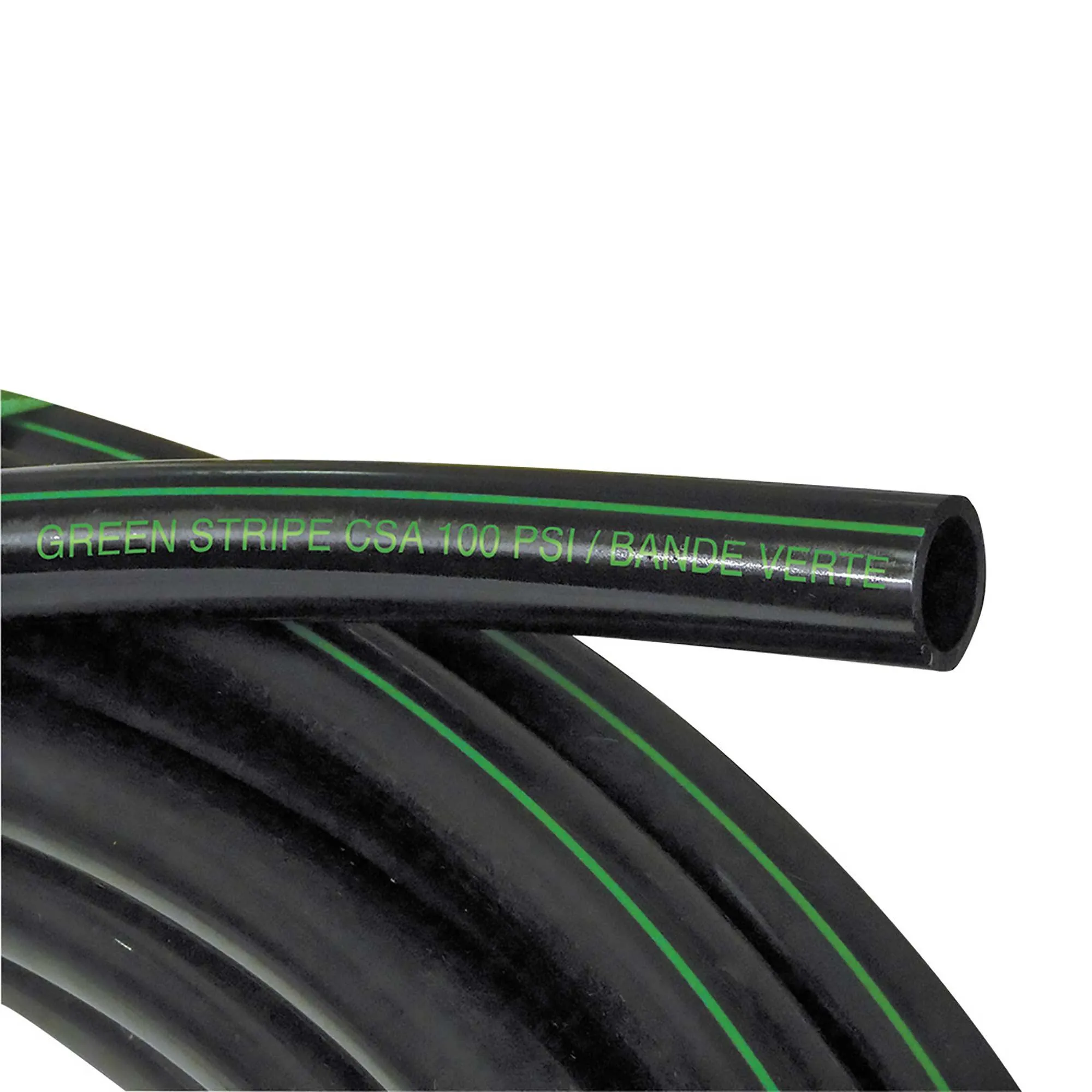 Poly Pipe 1 1/4"x1000' Green Stripe 100 PSI CSA