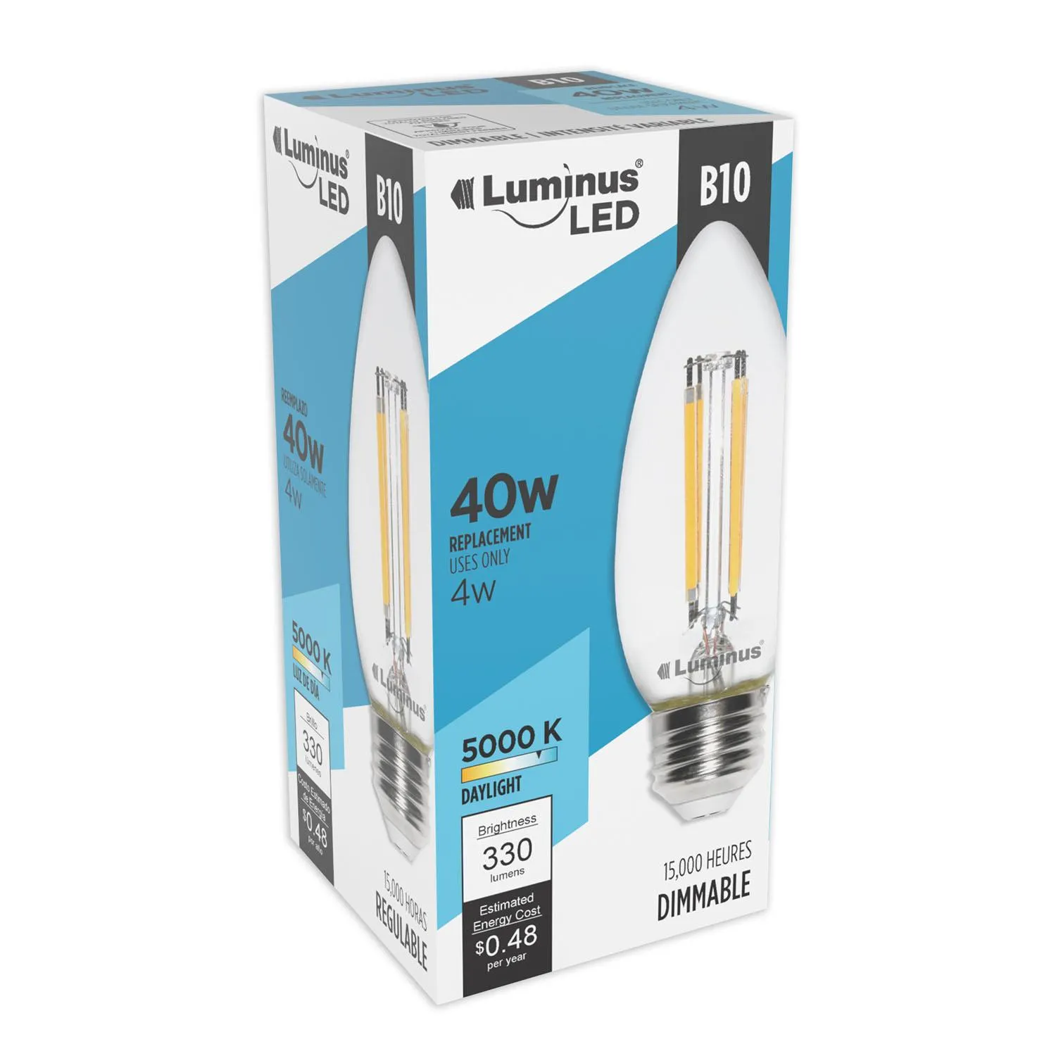 Luminus LED 4W B11 E26 Filament 5000K