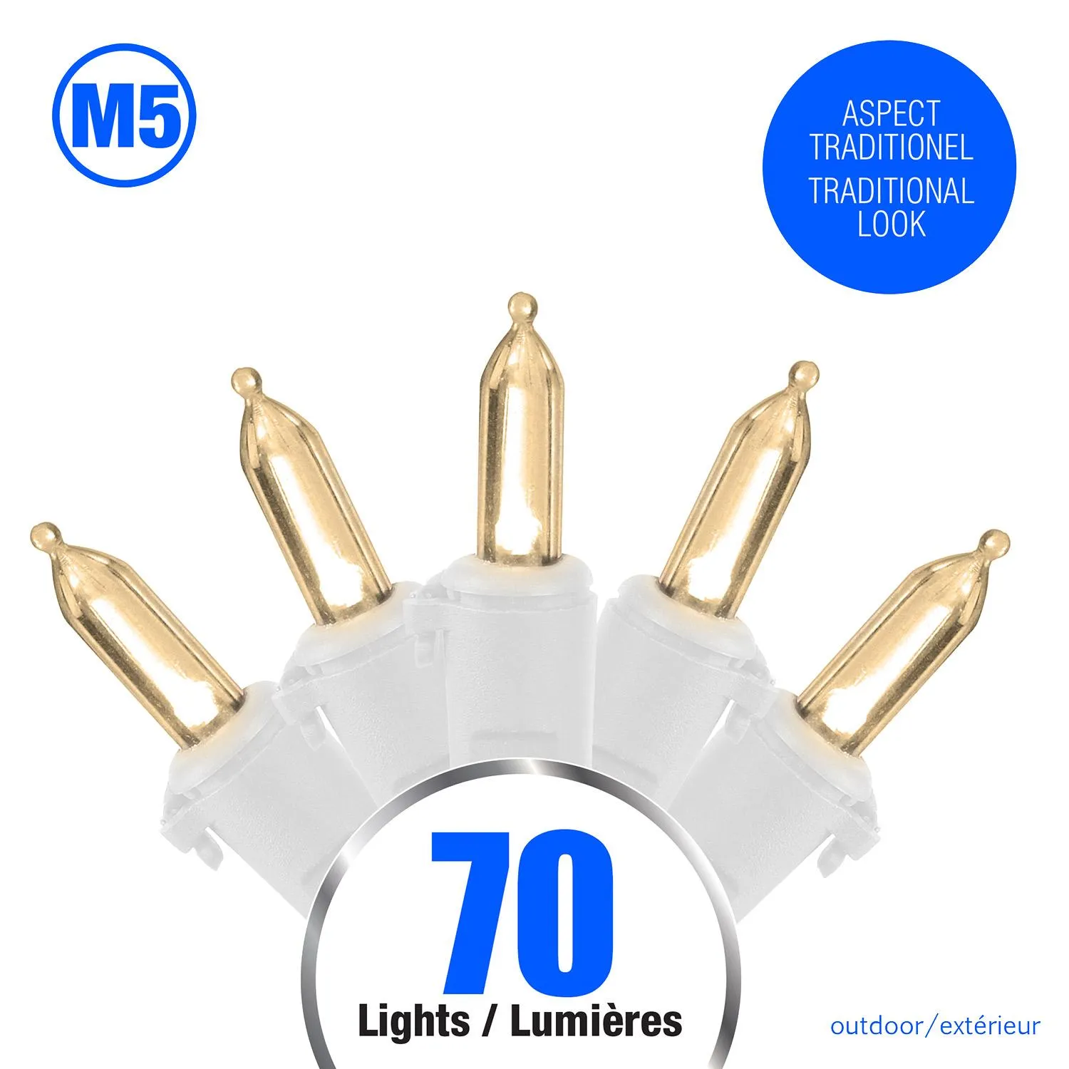 70 LED M5 Warm White Outdoor Light Set