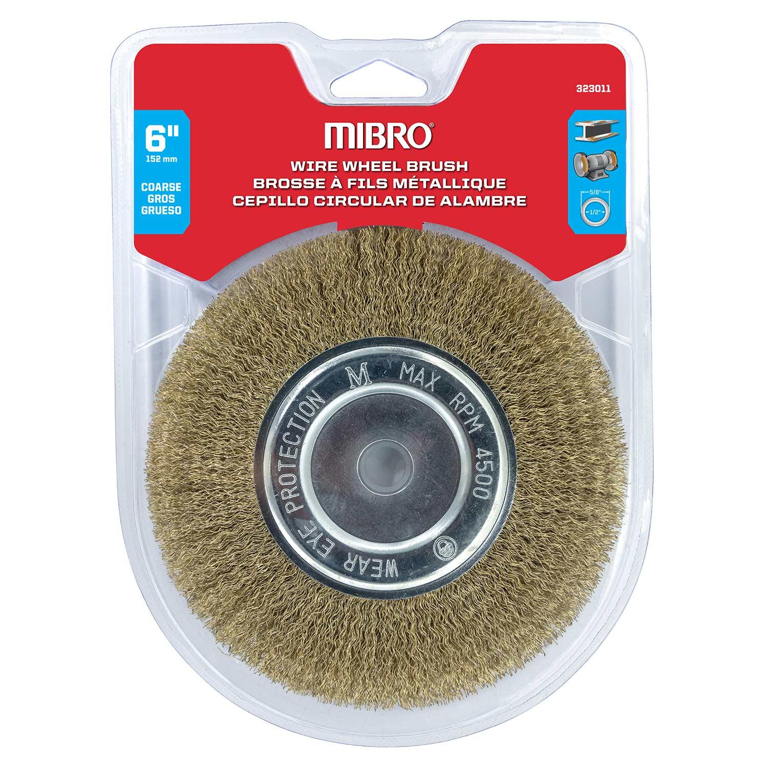 6" Coarse Brass Coated Steel Crimp Wire Wheel