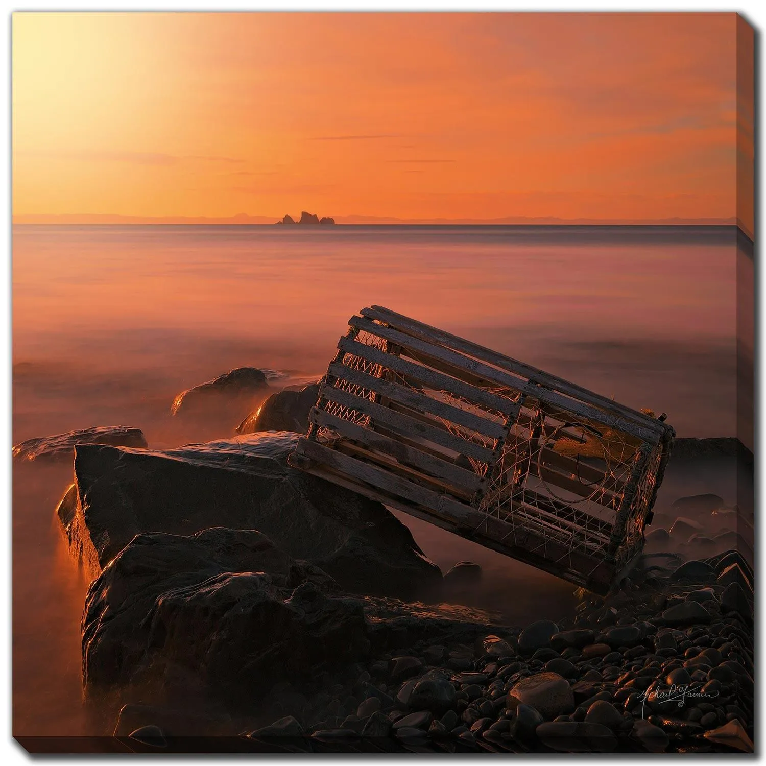 Œuvre d'art Pot Rocks Ocean Smooth 38 po x 38 po