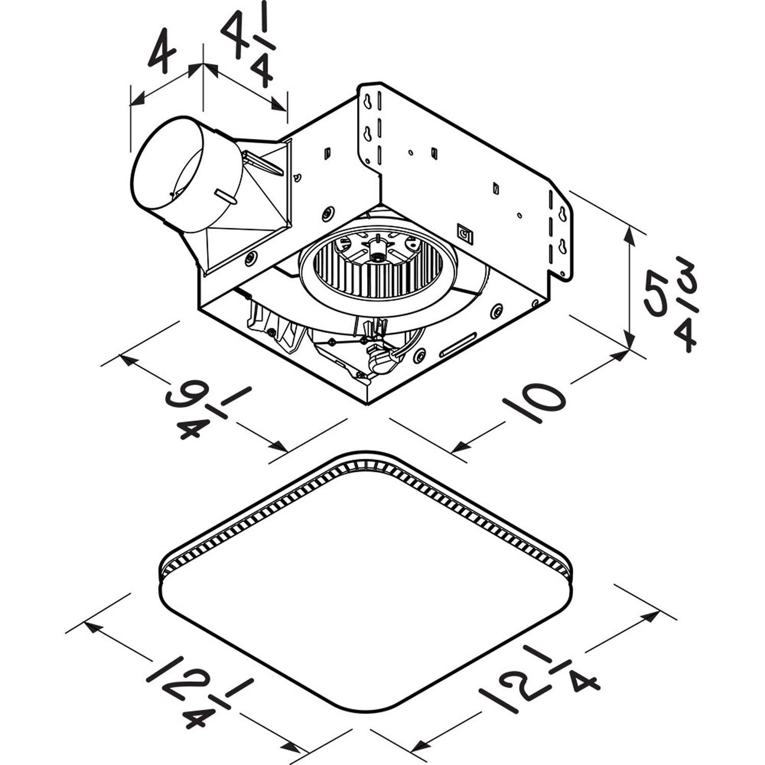 80 CFM Bathroom Exhaust Fan with Cleancover Grille