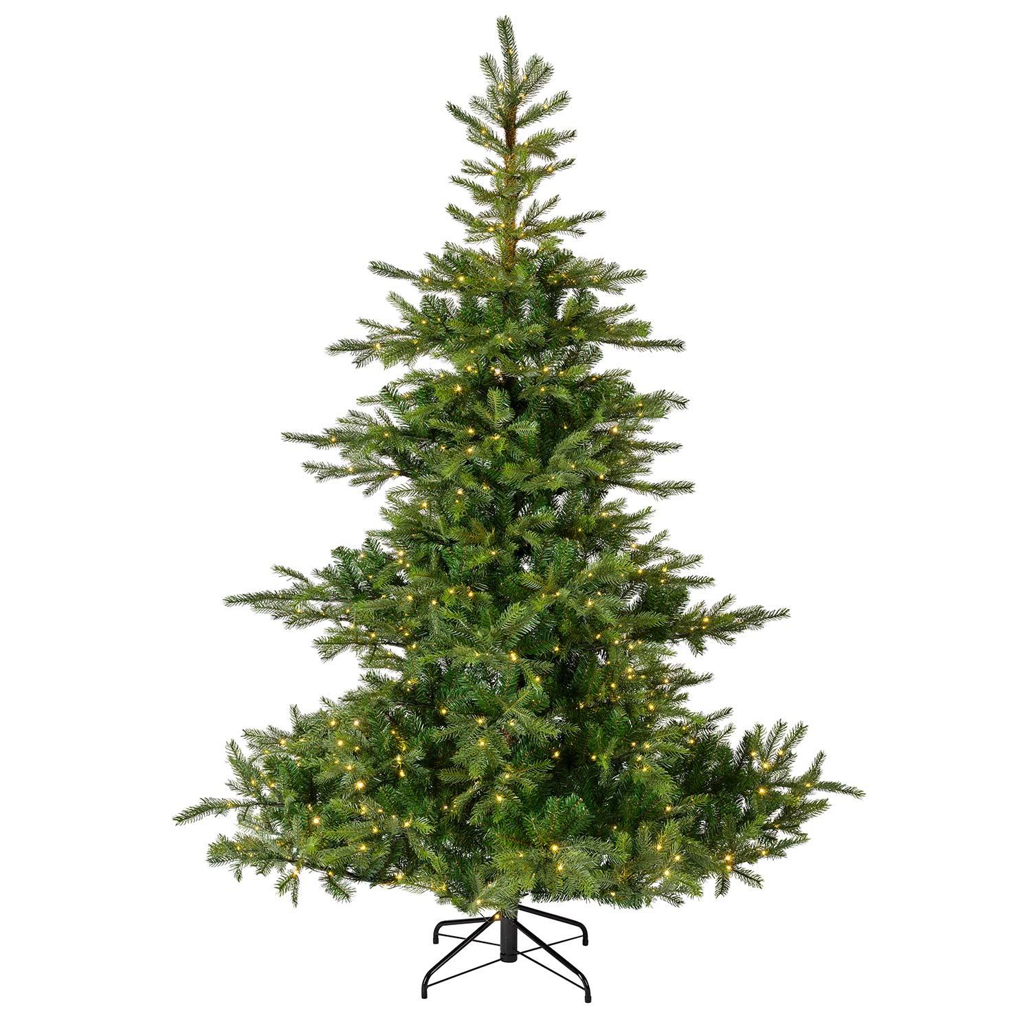 7.5' Grandis Feels Real Tree With  650 Warm White LED Lights