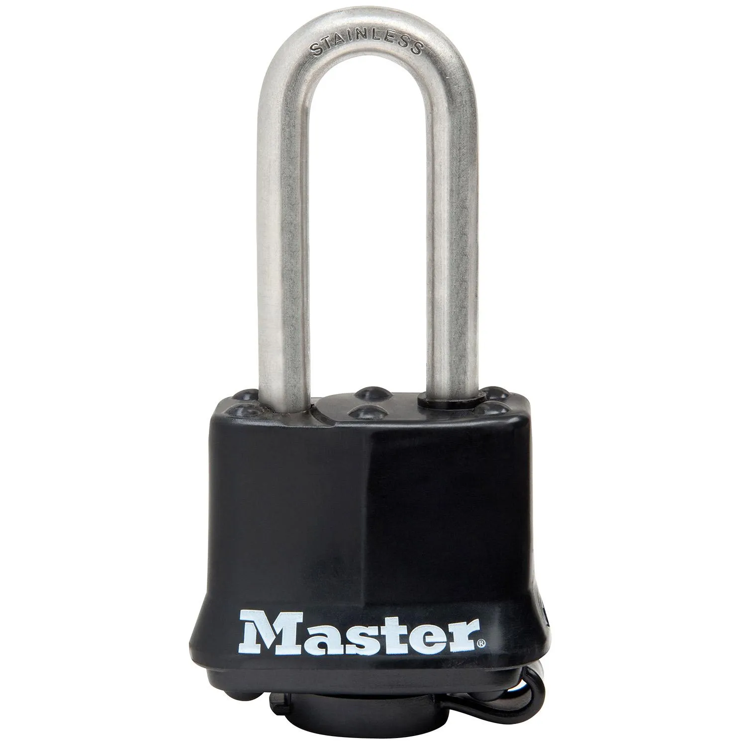Master Lock 1-9/16" Wide Stainless Steel Padlock- Black