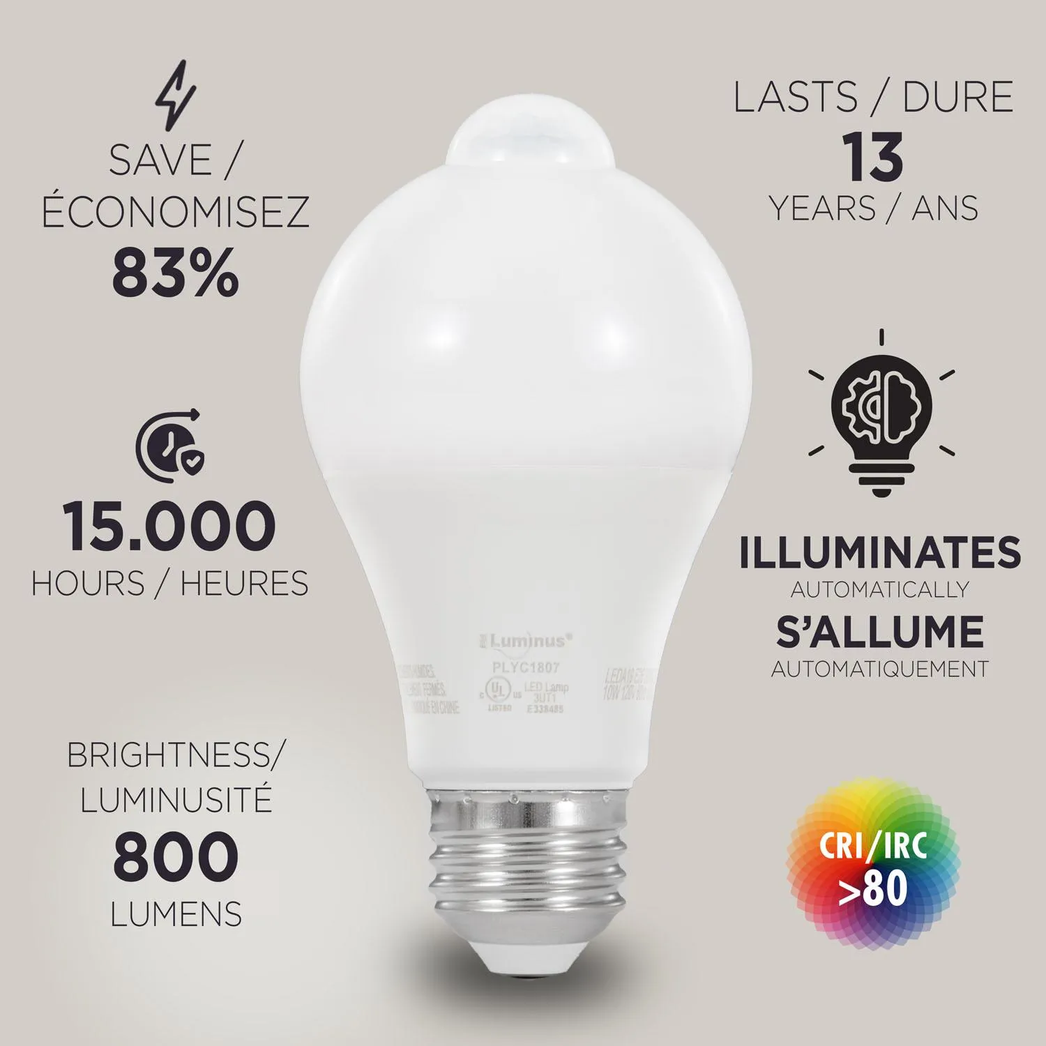 LED 15W A19 2700K-2/Pack