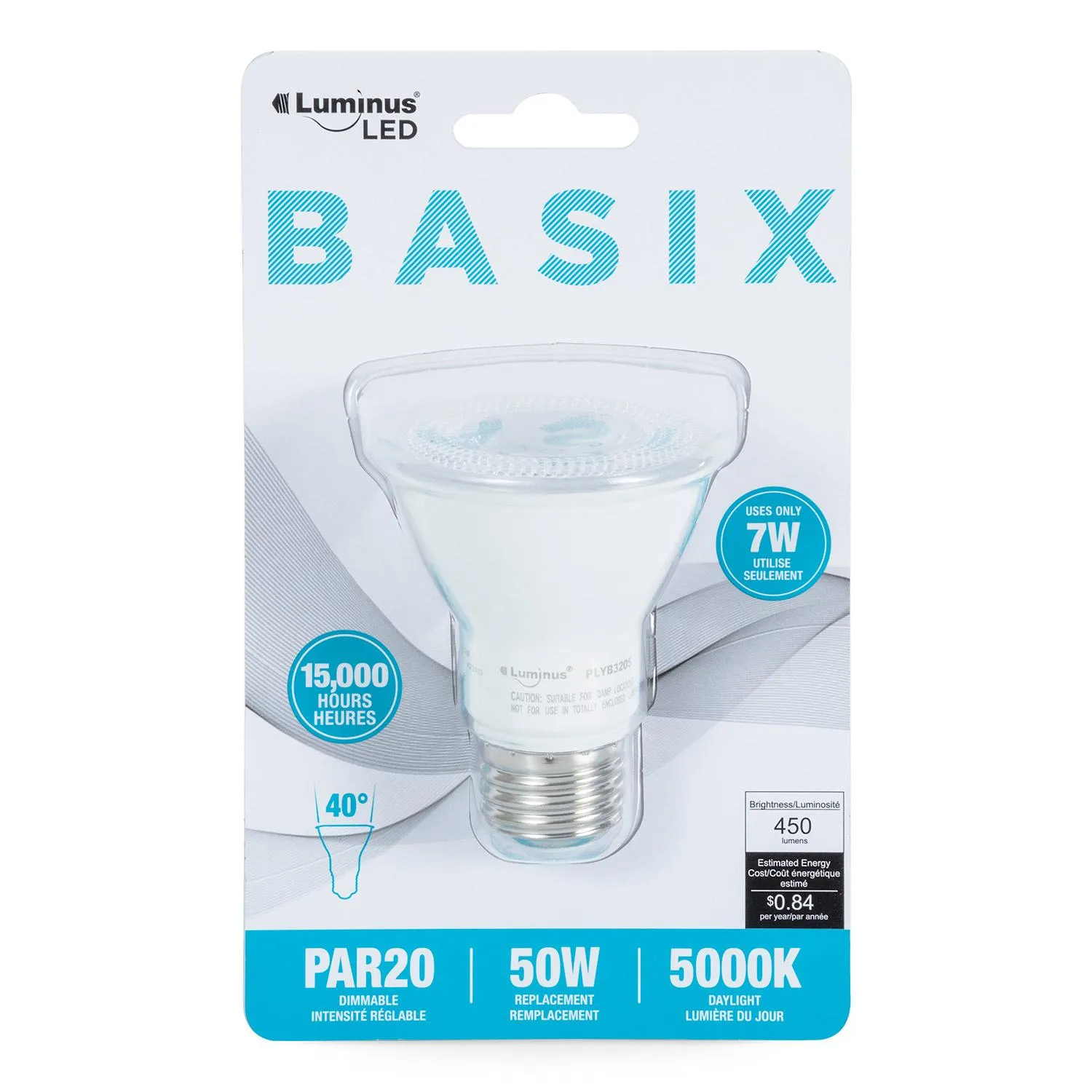 LED Basix 7W PAR20 5000K Light Bulb