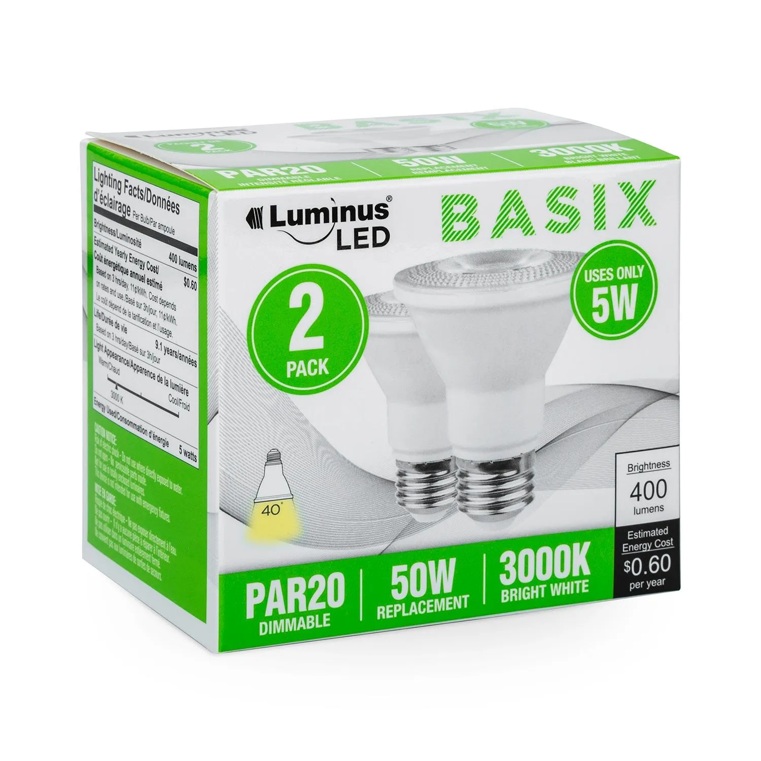 Basix PAR20 3000K-2/Pack