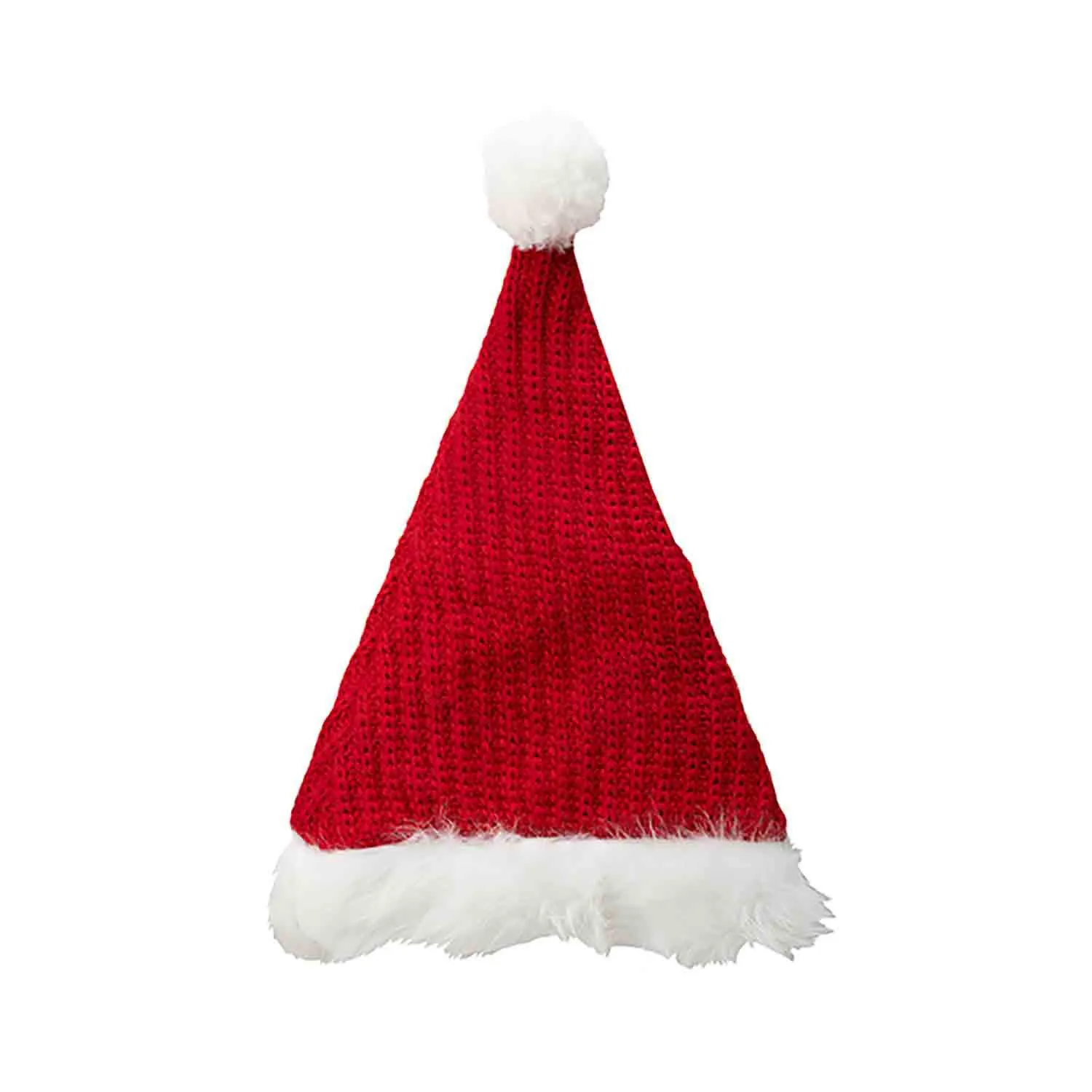 Chapeau de Père Noël Rouge avec Bordure en Fourrure