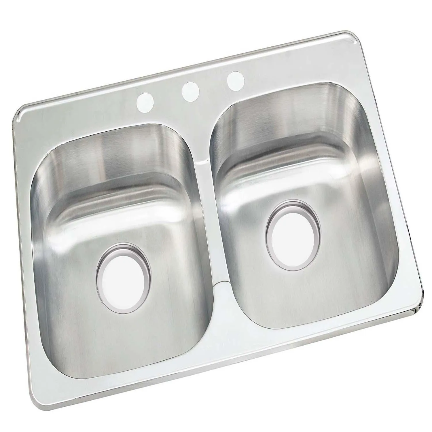 31" x 20" Drop-in Double Bowl Kitchen Sink Stainless Steel
