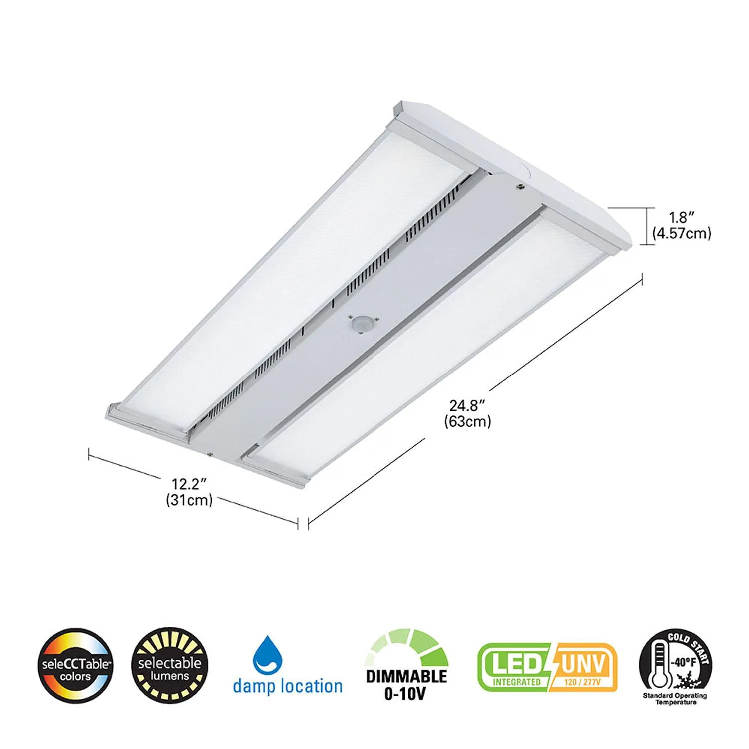 Luminaire suspendu à lentille 16 000 lumens, blanc Metalux