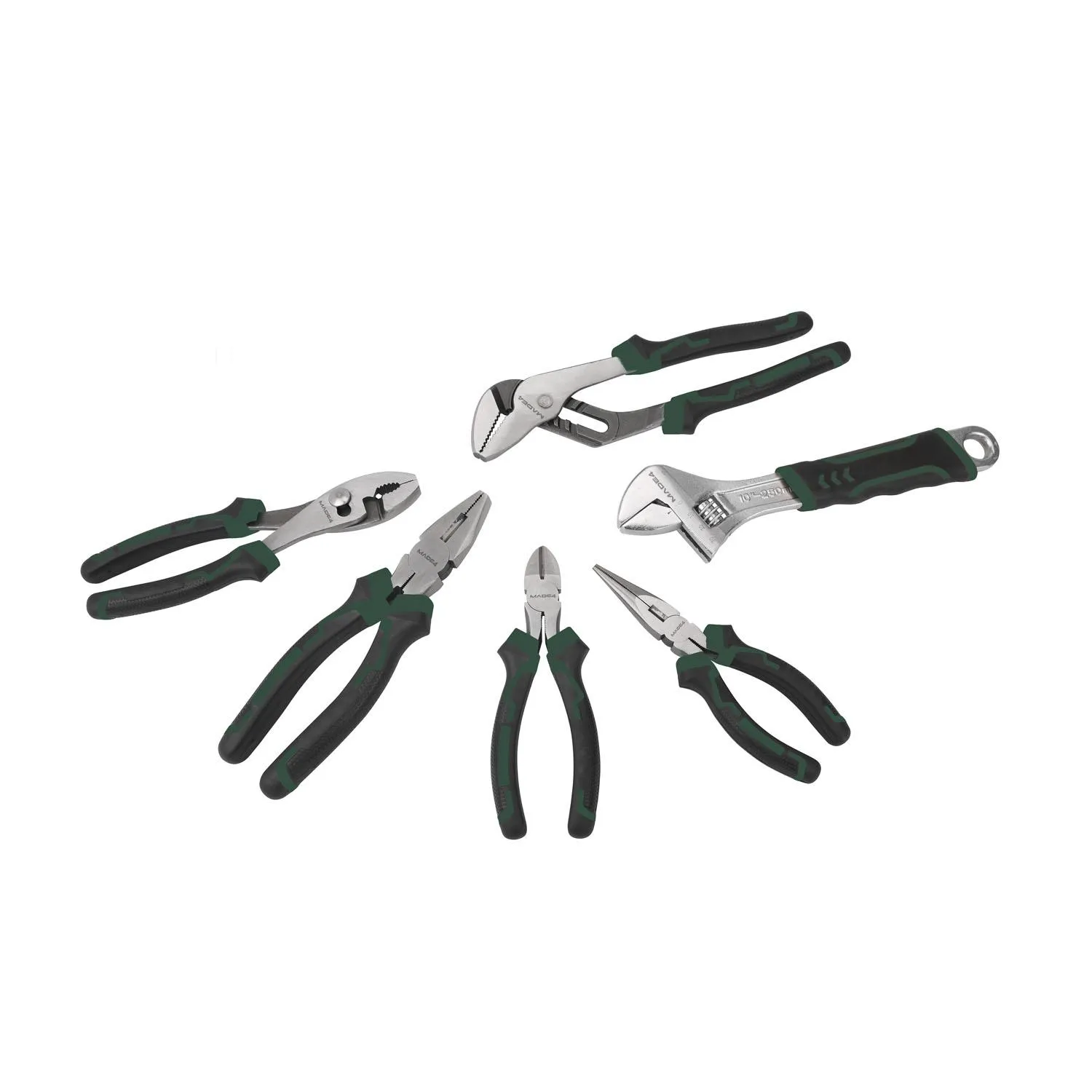 MADE4 Plier and Wrench Set with TPR Handles 6 Piece