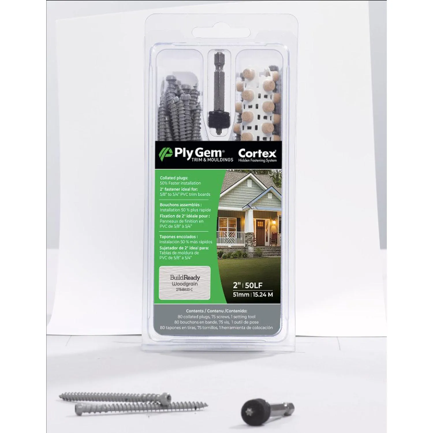Cortex Screws & Plugs 2-3/4" 75 Piece – Grain, 50 lin-ft