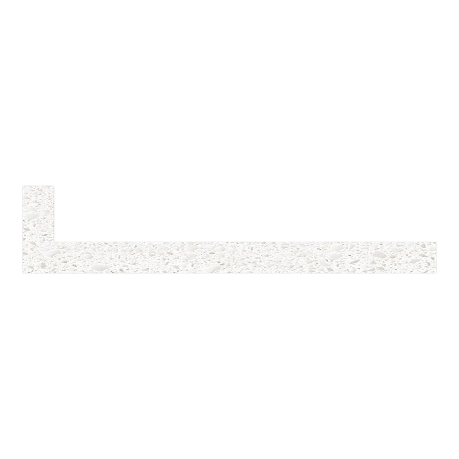 Left Laminate End Cap Arctic Snow Raw Square Cut