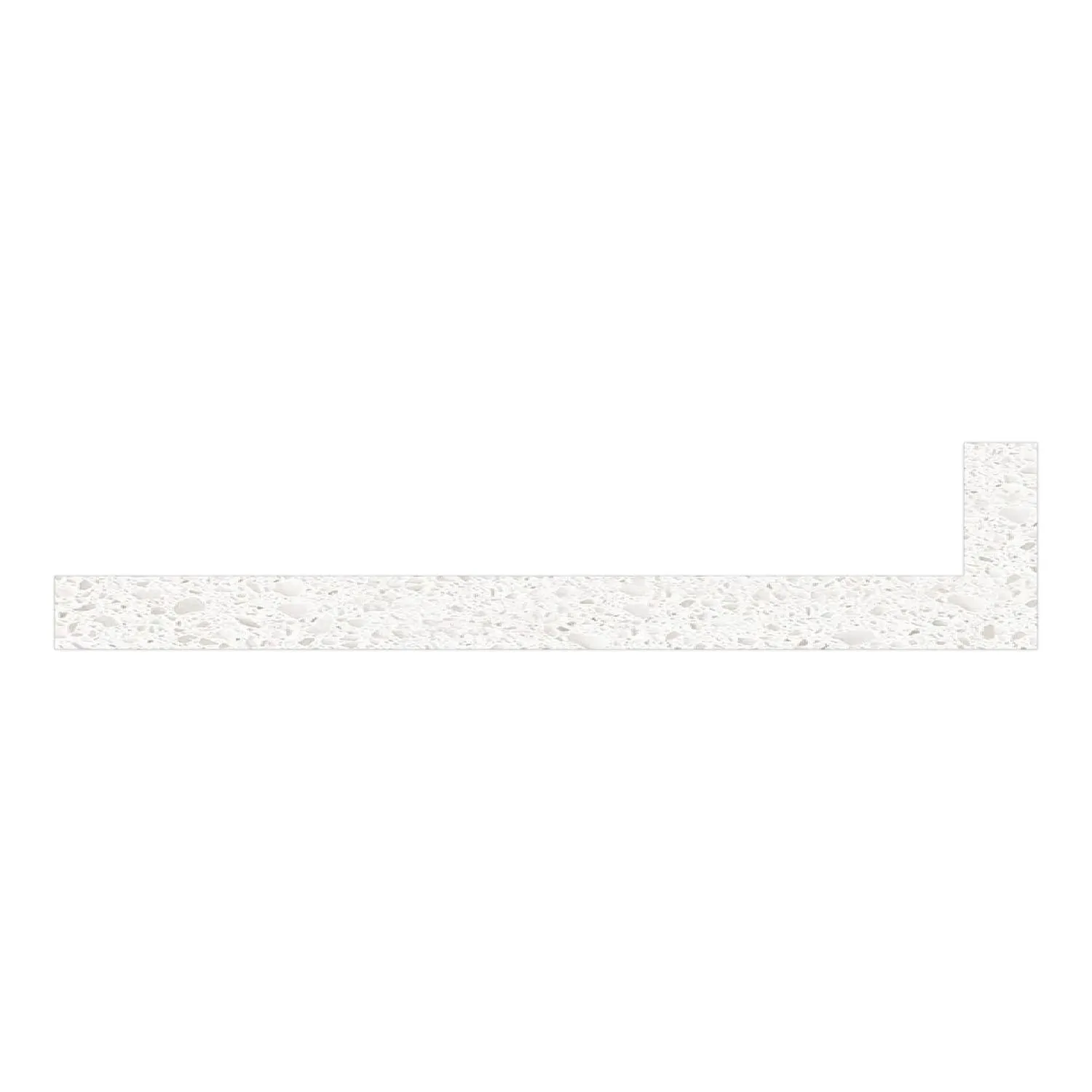 Right Laminate End Cap Arctic Snow Raw Square Cut