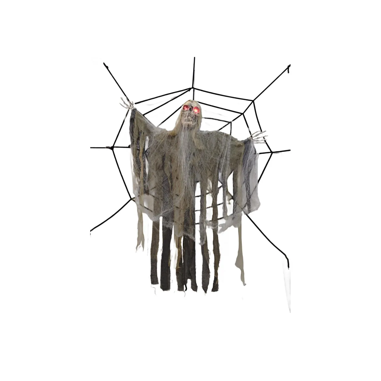 8' Hanging Animated Ghoul in Spider Web Battery Operated