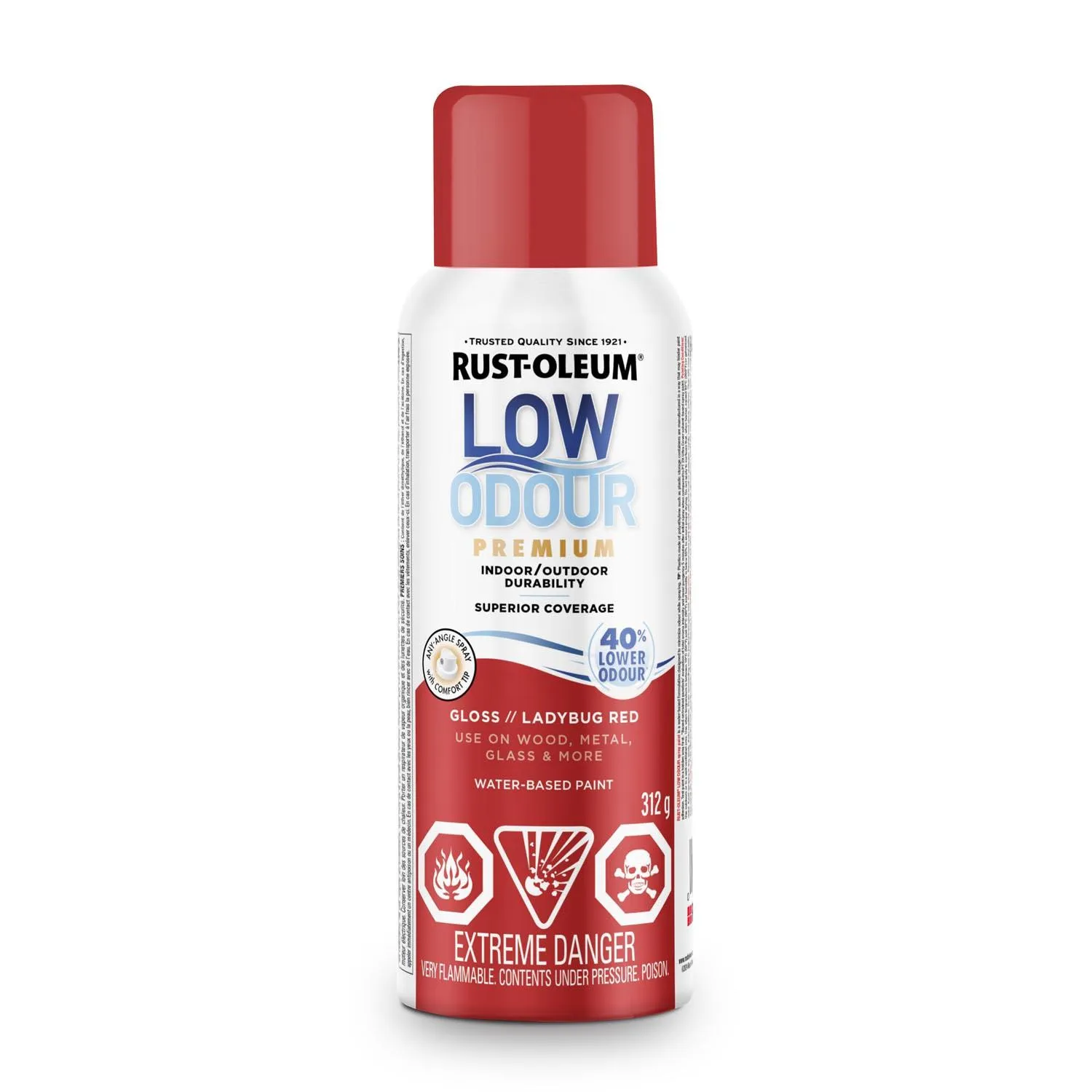 Rust-Oleum Low Odour Spray Paint Gloss 312g - Ladybug Red - Kent.ca