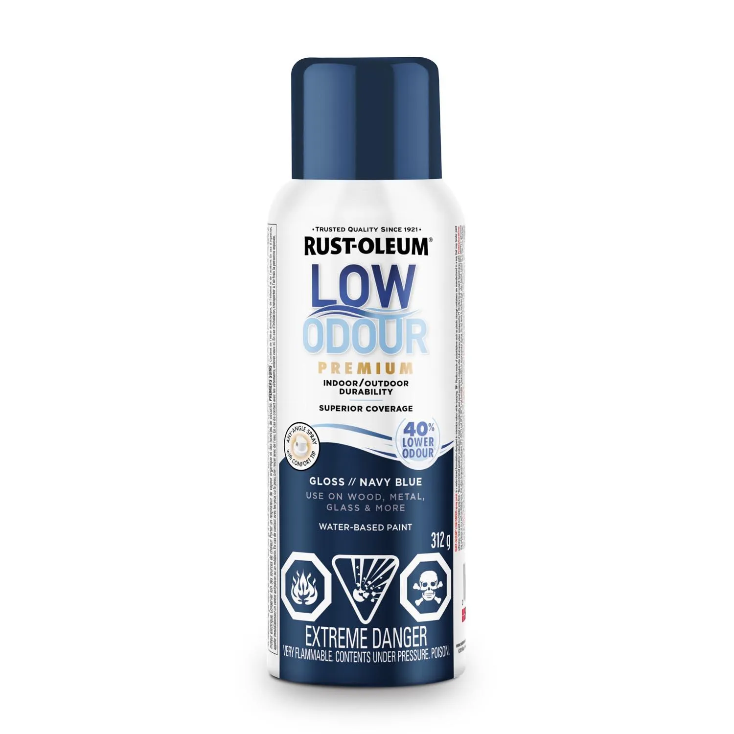Rust-Oleum Low Odour Spray Paint Gloss 312g - Navy Blue - Kent.ca