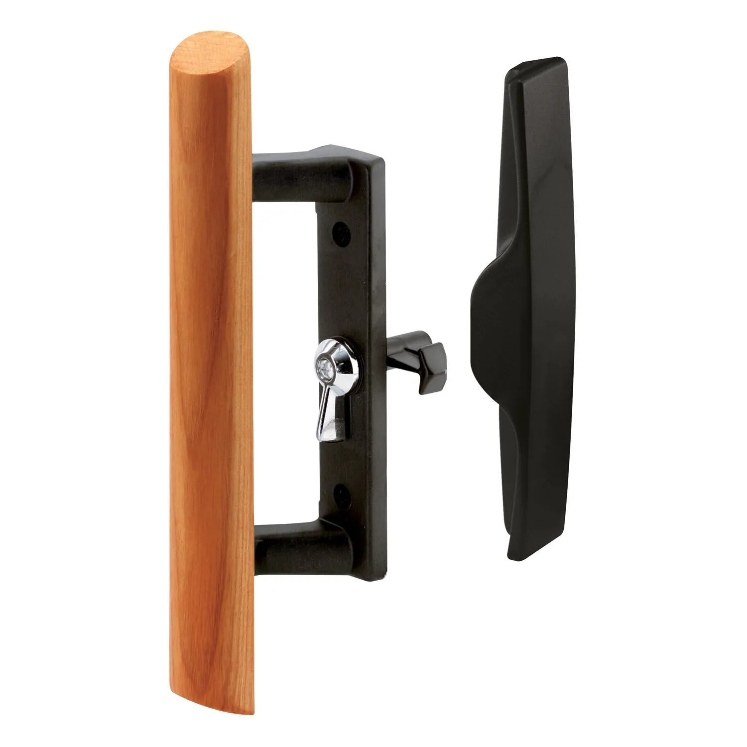 Sliding Door Handle Set with Wood Pull Black - Kent.ca
