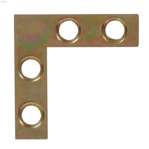 1-1/2" x 3/8" Zinc&Yellow Dichromate Flat Corner Brace-4/PK