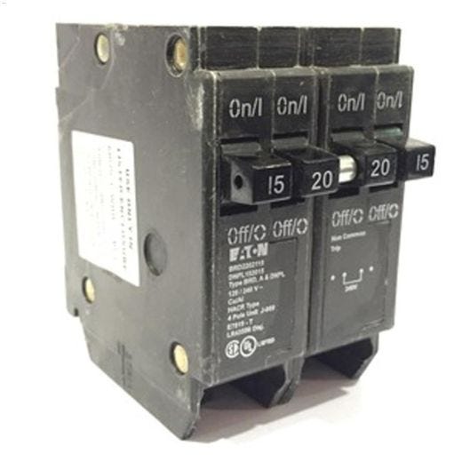 4 Pole (2) 15 A (1) 20 A Type DNPL Plug-In Circuit Breaker