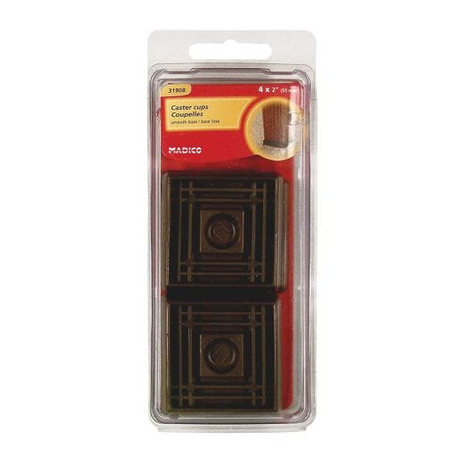 1-5/8" Brown Smooth Rubber Square Cup