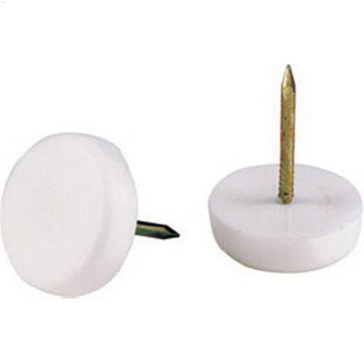 5/8" Plastic White Base Tack Glide