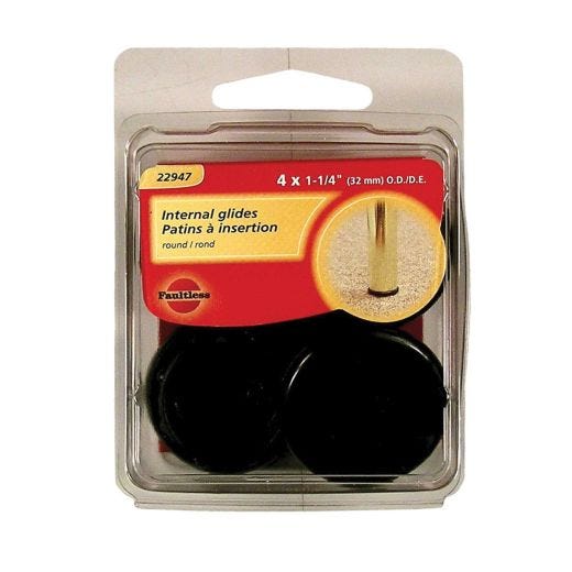 1-1/4" Plastic Round Inside Leg Tip-4/Box