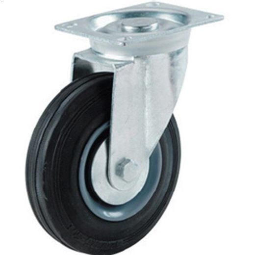 Roulette Pivotante en Caoutchouc Euro de 4"