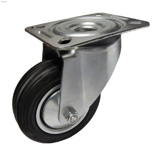 Roulette Pivotante en Caoutchouc Euro de 4"
