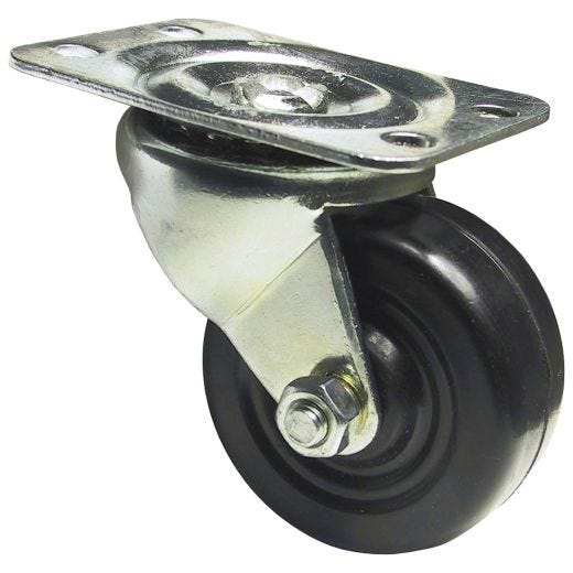 2" Black Soft Rubber Wheel Swivel Caster