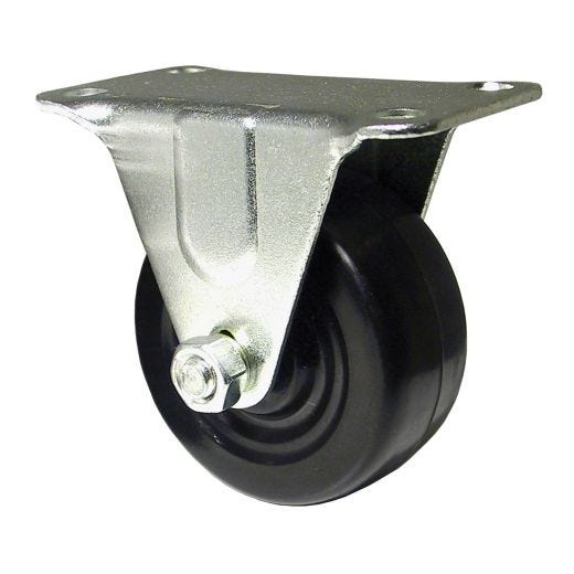 2" Black Soft Rubber Wheel Rigid Caster