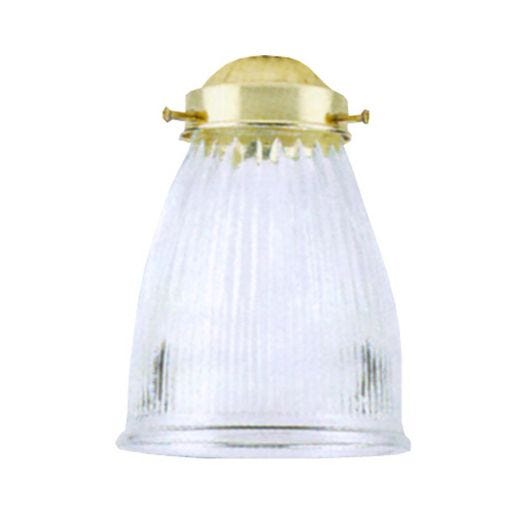 5" x 4-1/4" Clear Ribbed Glass Zephyr Lamp Shade