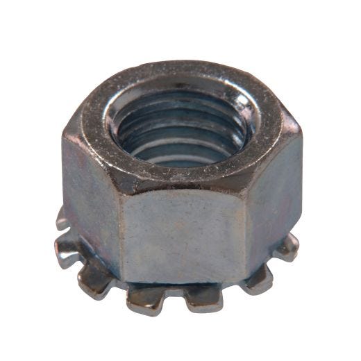 #8-32 Silver Zinc Plated Steel Keps Nut-4/Pack