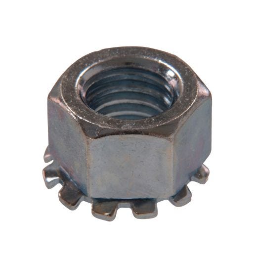 #10-24 Silver Zinc Plated Steel Keps Nut-4/Pack