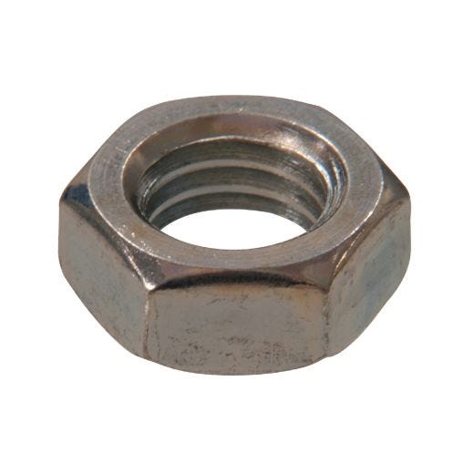 1/4-20 Silver Zinc Plated Jam Nut-4/Pack