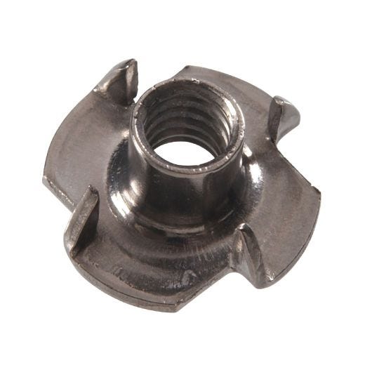 #6-32 x 9/16" x 1/4" Zinc Plated 3-Prong Tee Nut-2/Pack
