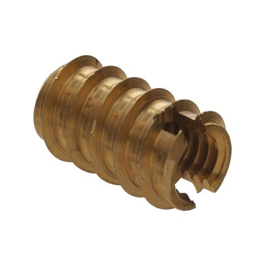 #6-32 Gold Brass Standard (SAE) Wood Insert Nut-2/Pack