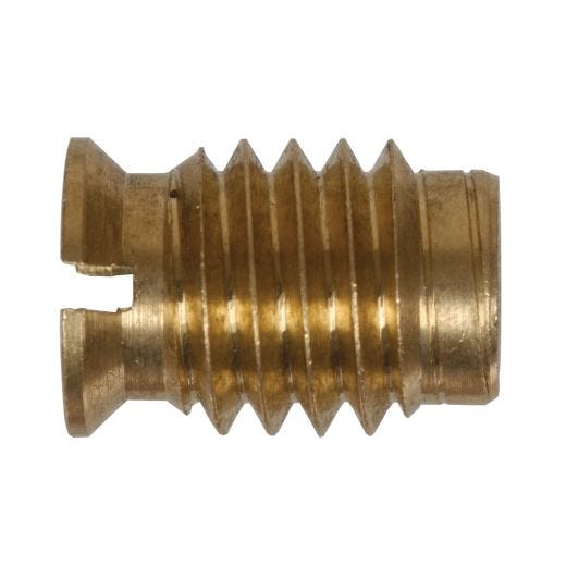 #8-32 Gold Brass Standard (SAE) Wood Insert Nut-2/Pack