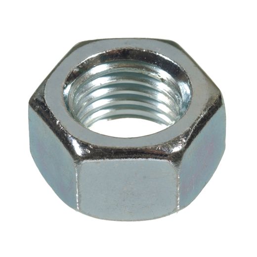 M6 x 1 Silver Zinc Plated Hex Nut-5/Pack