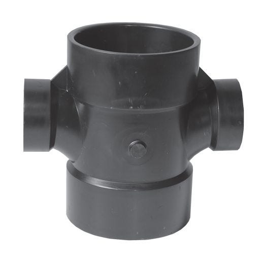 3" x 3" x 1-1/2" x 1-1/2" ABS Double Sanitary Tee