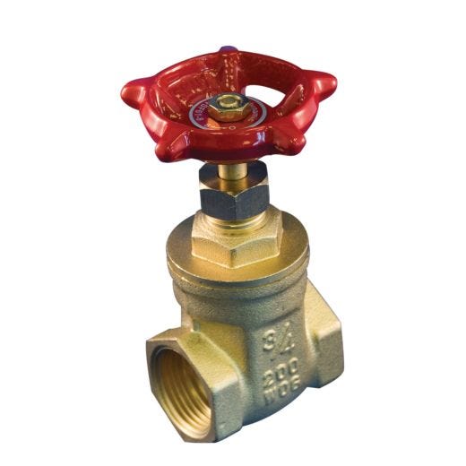 1/2" 200 PSI Threaded Lead Free Brass Gate Valve