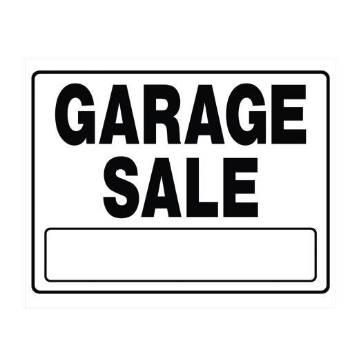 20" x 24" Black On White Garage Sale Large Corrugated Sign