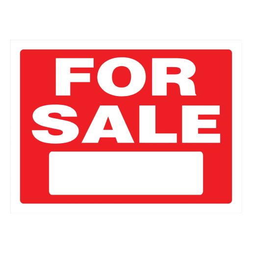18" x 24" White On Red For Sale Heavy Duty Sign
