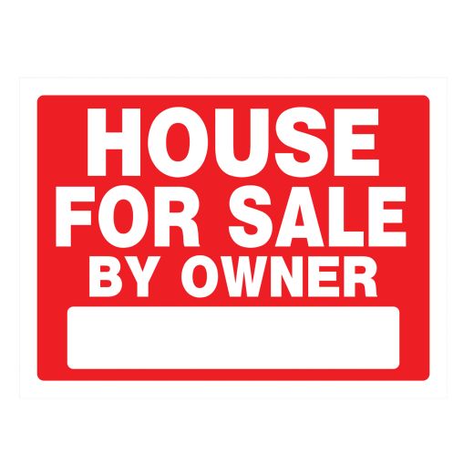 18" x 24" White On Red House For Sale Heavy Duty Sign